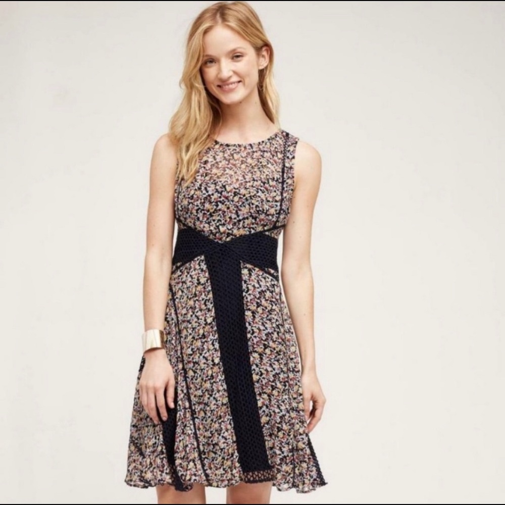 Floreat Floral Crochet Cut Out Dress